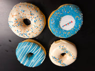 Gefeliciteerd donutbox blauw 4 stuks