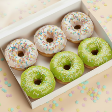 Afbeelding in Gallery-weergave laden, 6 Donuts Wit-Lichtgroen
