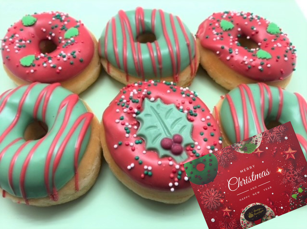 Mini Donut Box + wenskaart 'Merry Christmas'
