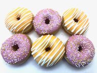 Mini Donut Box 'Customized Gold Stripes & Pink Sprinkles'