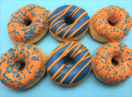 Mini Donut Box 'Customized Orange Sprinkles & Blue with Stripes'