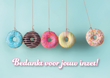 Afbeelding in Gallery-weergave laden, Mini Donut Box + wenskaart &#39;Bedankt voor je inzet&#39;
